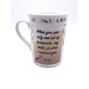 Inspirational Ceramic Mug With "Footprints" Quote By Bay Island